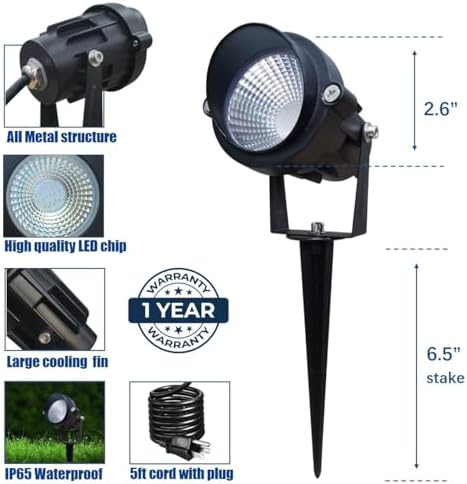TOVEENEN Color LED Outdoor Landscape Spotlight - 120V 12W Waterproof Spot Lights for Christmas Halloween Yard House, 2 Pack - Image 7