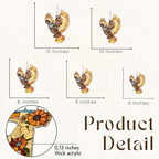 Flying Owl Acrylic Suncatcher 8 Inches, Halloween Decoration Indoor Outdoor, Bedroom Porch Decor, Stained Glass Effect Window Hanging, Woodland Bird Ornament, Nature Lover Gift for Mom Grandma - Image 2