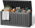 EasyUp Outdoor Storage Box 100 Gallon Waterproof Resin Deck Boxes Black by EASYUP