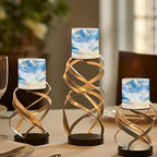 Blue Sky Flameless Candles with Remote and Timers Flickering Battery Operated Candles 4 Pack Outdoor Flameless LED Pillar Tea Lights for Beach Wedding Coastal Room Home Decor - Image 4
