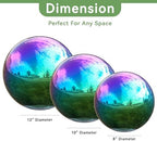 Lily's Home Gazing Globe Mirror Ball in Rainbow Stainless Steel - 12 Inch - Image 3