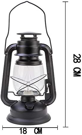 Farmhouse Rustic Accent Kerosene Dietz Electric Lantern Oil Lamp with Edison LED Bulb Black Matte Nightstand Table Lamps Antique Light Study Room 12 Inches Tall Cabin Kitchen Winery Restaurant Bar - Image 5