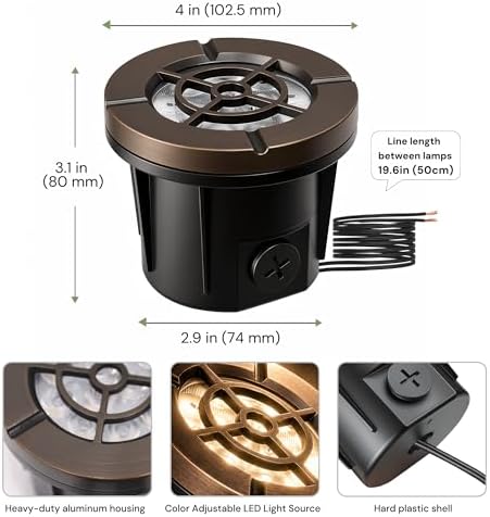LOHAS Brass Low Voltage Landscape Well Lights, Outdoor In Ground Lights - Image 3