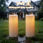 Wondise Large Solar Candles Outdoor Waterproof 5"x12", Dusk to Dawn - Image 5