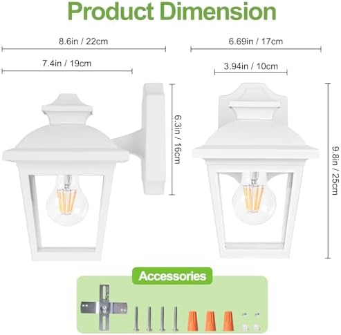 FUDESY Outdoor Wall Lantern, Waterproof Exterior Wall Sconce Light Fixture - Image 2