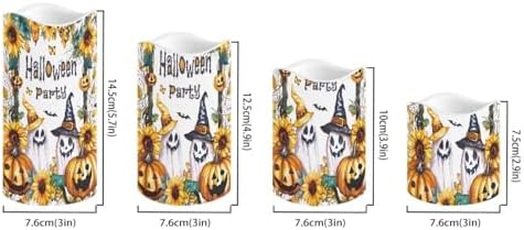 Ghost Jack O Lantern Flameless Candles with Remote Color Changing Pillar Candles Battery Operated Tea Light for Halloween Party Decor Led Electric Candles Outdoor Home Decorations - Image 2
