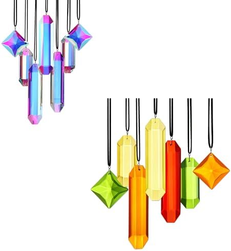 HDCRYSTALGIFTS Set 14 Sun Catchers AB Colored Suncatcher Crystals &Season Design Sun Catchers Crystals Rainbow Prisms Hanging，Window Indoor Home Garden Christmas Decor by HDCRYSTALGIFTS