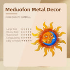 25.7'' Large Size Metal Sun Outdoor Wall Art Decor, Sun&Moon Outside Metal Art Rust Proof Wall Sculpture, Ideal for for Yard, Bedroom, Patio, Garden, Fence, Deck Pool Home and Farmhouse (Large sun) - Image 3