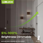 Walnut Wood Grain Indoor Outdoor Up and Down Wall Sconce, 5%-100% Dimmable 18W, 5CCT (2700K-5000K), Modern Lighting for Living Room/Porch, CRI90+, 120V-277V, ETL FCC Certified - Image 3