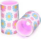 Lovely Daisy Floral Peach Blue Flameless Votive Candles with Remote Candles with Timer Waterproof Electronic Lights Flickering Led for Christmas Battery Operated Flickering 2-Piecing Set - Image 2