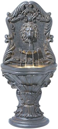Royal Lion Acanthus 50" High Outdoor Indoor Large Fountain with LED Light by JohnTimberland