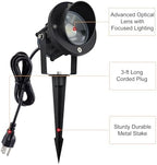 GBS9809 Flag Light, 9W LED Outdoor Spotlight 120V, 5000K Daylight, IP65 Waterproof Landscape Light with Metal Ground Stake & Deck Mount, Plug in Spotlight for Flagpole, Tree, Yard (Pack of 2) - Image 2