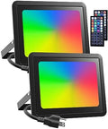 LED Flood Light Outdoor 600W Equiv, 60W RGB Color Changing Outdoor Floodlights with Remote, Stage Lights Landscape Floor Lighting Uplighting Indoor, IP66 Halloween Wall Light, Color DIY, Timer by Meloght