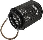 KALLORY Woven Rattan Lantern Candleholder Portable Hand-Weaving Decorative Windproof Candle Holder for Home, Garden, and Balcony Accent Lighting (Black Small, Without Candle) by KALLORY