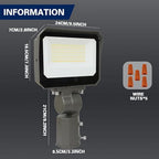 LAMPHOME LED Flood Lights Outdoor 35/60/80W and 3000/4000/5000K Adjustable 10400Lm,Dusk-to-Dawn Sensor o Dawn Flood Light for Yard, Garage, Garden,UL Listed,Includes Knuckle Mount - Image 7