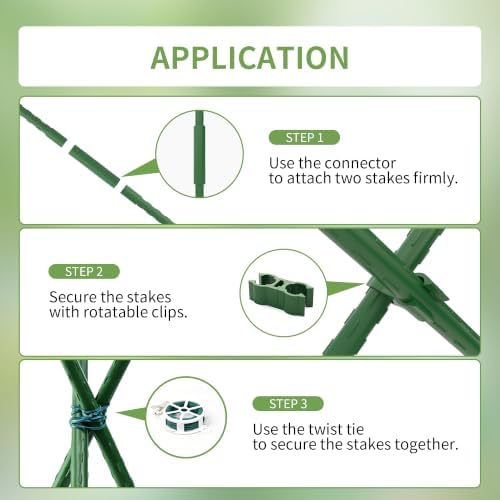 PROWORX Garden Plant Stakes, 16 Inch 70 Pack DIY 4ft 5ft 6ft Tomato Stakes - Image 4