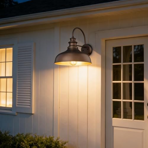 Bestshared Outdoor Barn Light,Outdoor Wall Lights, E26 Base Water Resistant Farmhouse Exterior Lighting Fixture, Anti-Rust Porch Light for House, Doorway, Patio, Garage (Oil Rubbed Bronze, 1pack) - Image 6
