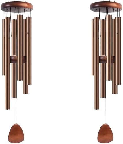 Bursvik 37" Aluminum Wind Chimes for Outside (2 Pack Coffe) by BursvikWindChimes