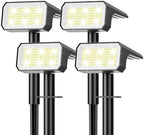 Solar Spot Lights Outdoor Waterproof, 4 Pack, 118 LED Cool White by Flaow