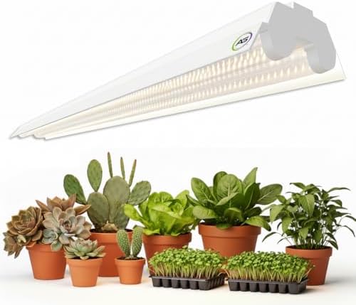 Active Grow Integrated Dual T8 4FT LED Grow Light - T8 Grow Lights for Indoor Plants, Propagation, Leafy Greens & Microgreens - 38W - Sun White Full Spectrum High CRI 95 - Linkable - 120-277V by ActiveGrowSustainableHorticulturalLighting