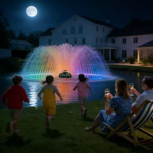 Pond Fountain Aerator,Pond Aerator,with Dynamic LED RGB Lighting Adjustable Modes, Digital Timer | 1 HP 15,000 GPH, 750W 110V, 100FT Cord - for Large Ponds, Lakes & Outdoor Water Features - Image 3