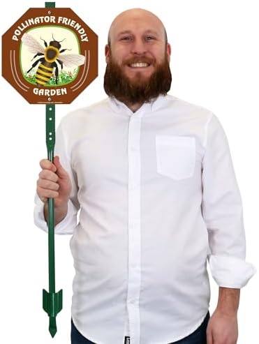 SmartSign 10 x 10 inch Pollinator Friendly Garden Sign & Stake Kit, 40 mil Laminated Rustproof Aluminum, 3 foot Stake, Set of 1, For Yard, Lawn - Image 2