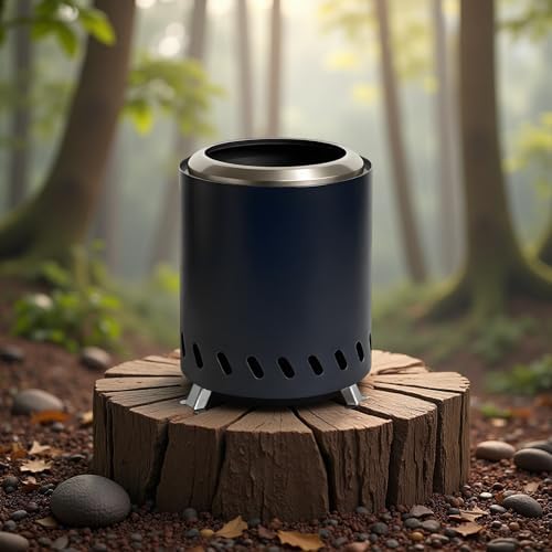 Tabletop Fire Pit for Outdoor Camping and Picnics, Black Stainless Steel Wood Burning Fireplace, 5.9 x 7.9 x 5.9 in Smokeless Firewood Stove, Portable Mini Fire Bowl for Backyard - Image 5