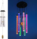 Solar Wind Chimes for Outside, DesGully 6 LED Tubes Color Changing Outdoor Clearance Unique Garden Decor Colorful Patio, Gifts for Her/Him (37" Long) by DesGully