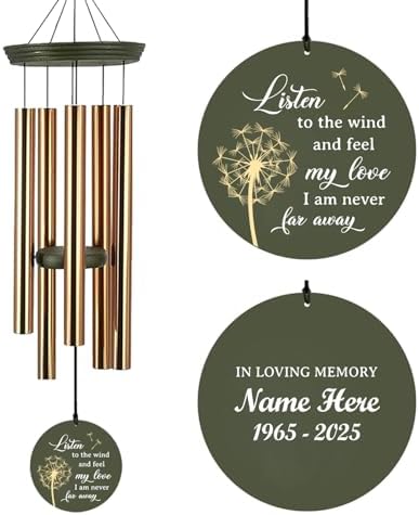 Personalized Dandelion Wind Chimes Loss of Loved Dad/Mom by ExtrabilyOfficial