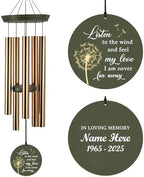 Personalized Dandelion Wind Chimes Loss of Loved Dad/Mom by ExtrabilyOfficial