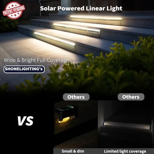 SHONELIGHTING Solar Step Lights Outside, 33 Focused LEDs, Stair Light, 12PK - Image 3