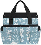 Garden Tool Bag Organizer Garden Tote Bag with Pockets Pattern Small Flowers Tool Storage Organizer Gardening Tool Kit Holder 13" x 6.8" x 2.8" - Image 2
