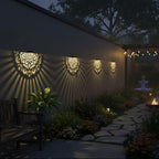 6 Pack Solar Fence Lights Outdoor Wall Lights Black Plastic Solar Powered Deck Step Stair Lights Mandala Theme Waterproof Fence Solar Light for Garden Post Patio Backyard Yard Decor - Image 5