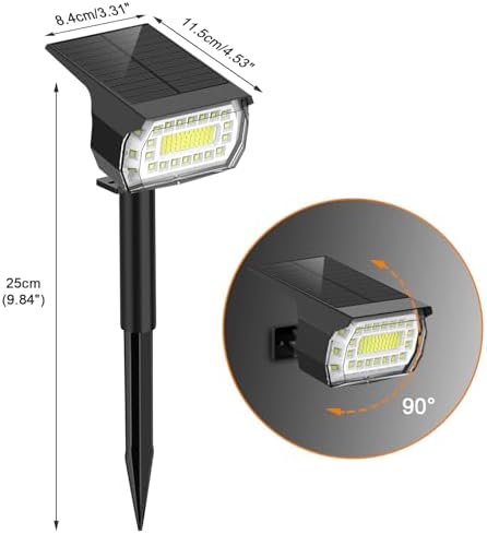 LANSOW Solar Spot Lights Outdoor IP67 Waterproof, 4 Pack/76 LED, Cool White - Image 7