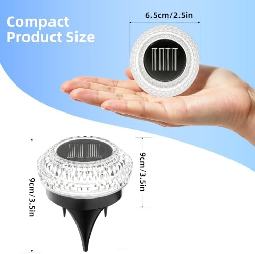 VOLISUN Solar Ground Lights Outdoor,8 Pack Flat Solar Pathway Lights,IP67 Waterproof Solar Powered Disc Lights,Landscape Lighting for Garden Yard Walkway Patio Driveway,Blue - Image 2