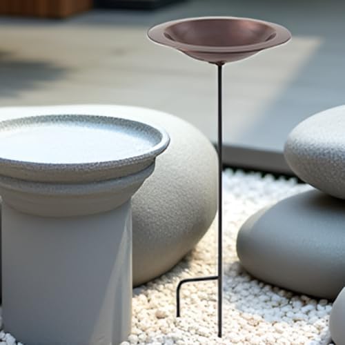 Stake Birdbath Antique Copper Outdoor Garden Decorative Wildlife Water Bowl Yard Lawn Patio - Image 4