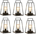 JHY DESIGN 6PCS Retro Style Geometric Table Lamp 10''High Simple Iron Art Cordless Lamp Battery Powered Lamp with 6-Hours Timer Feature Cage Wireless Light for Balcony Party Indoor Outdoor by JHYDESIGN