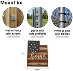 Utah "Home" State Shape Sign — Vintage American Flag Wall Decor — UV-Printed Aluminum (Not Real Wood) — Patriotic State Pride Art for Indoors & Outdoors — Made in USA - Image 3