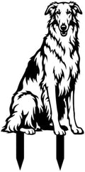 Dog Metal Garden Stake - Weatherproof Dog Silhouette Yard Art, Decorative Outdoor Sign for Lawn & Patio, Heartfelt Gift for Borzoi Lovers(Sit,14") by VORISCAPE