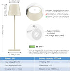 Cordless Table Lamp 5000mAh LED Rechargeable Lamp Off White, 2-Pack - Image 6