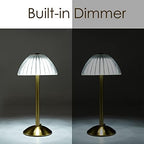 HEQET Cordless Table Lamps for Home,Table,Dining Room, Gold Rechargeable Lamps, USB Charge 12'' Tall LED Brass Portable Outdoor Indoor Table Lamp with Built-in Dimmer (Pack2-Gold Lamp) - Image 4
