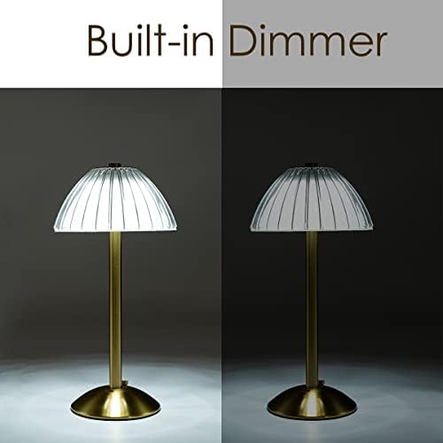 HEQET Cordless Table Lamps for Home,Table,Dining Room, Gold Rechargeable Lamps, USB Charge 12'' Tall LED Brass Portable Outdoor Indoor Table Lamp with Built-in Dimmer (Pack2-Gold Lamp) - Image 4