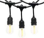 Westgate Lighting 24Ft Indoor/Outdoor Linkable LED String Lights, Commercial Grade with 12 Sockets & LED Bulbs – Bistro, Pergola, Deck, Patio, Market, Cafe, Gazebo, Party Decor by Westgate