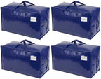 VENO 4 Pack Extra Large Heavy Duty Moving Bags with Wide Opening & Reinforced Handles, Reusable Storage Tote Bags with Strong Zippers for Clothes, College Dorm Essentials & Moving Supplies by Veno