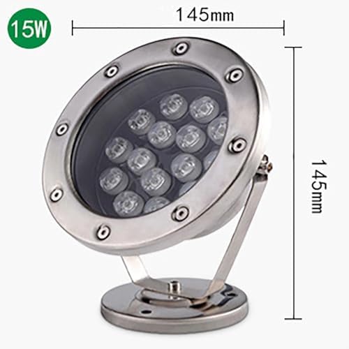 Submersible LED Fountain Lights - Swimming Pool Light, AC12V/24V RGB with Remote Control Pond Spotlight, IP68 Waterproof Underwater Landscape Light, Eclairage Sous Marin(Yellow Light,15W) - Image 2