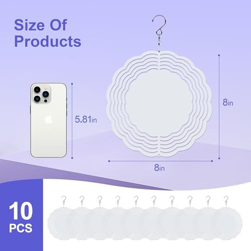 Sublimation Wind Spinner Blanks, 10 Pack Round Aluminum Blanks, 8 Inch - Image 5