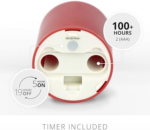 Luminara Outdoor Votive Flameless LED Candle, Cherry Red 2" x 3.2", Moving Flame Battery Operated Timer Remote Ready IPX4 Matte Plastic Finish - Image 4