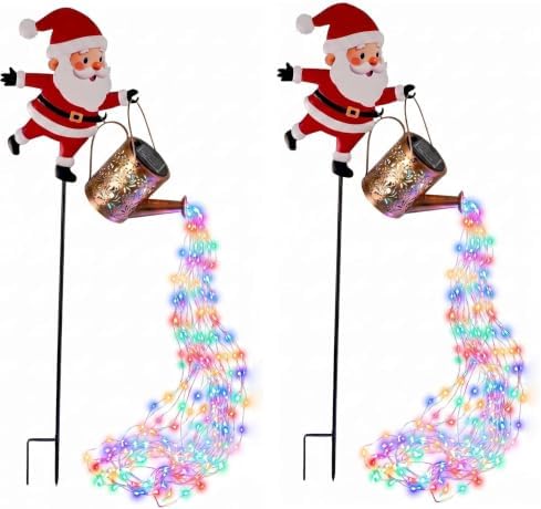FJAKA Christmas Santa Solar Kettle Garden Lawn Decorative Lights by FJAKA