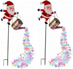 FJAKA Christmas Santa Solar Kettle Garden Lawn Decorative Lights by FJAKA