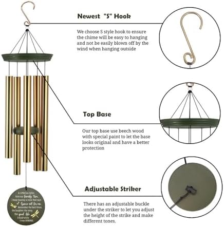 Personalized Life Tree Wind Chimes Dragonfly Windchime Outside - Image 5